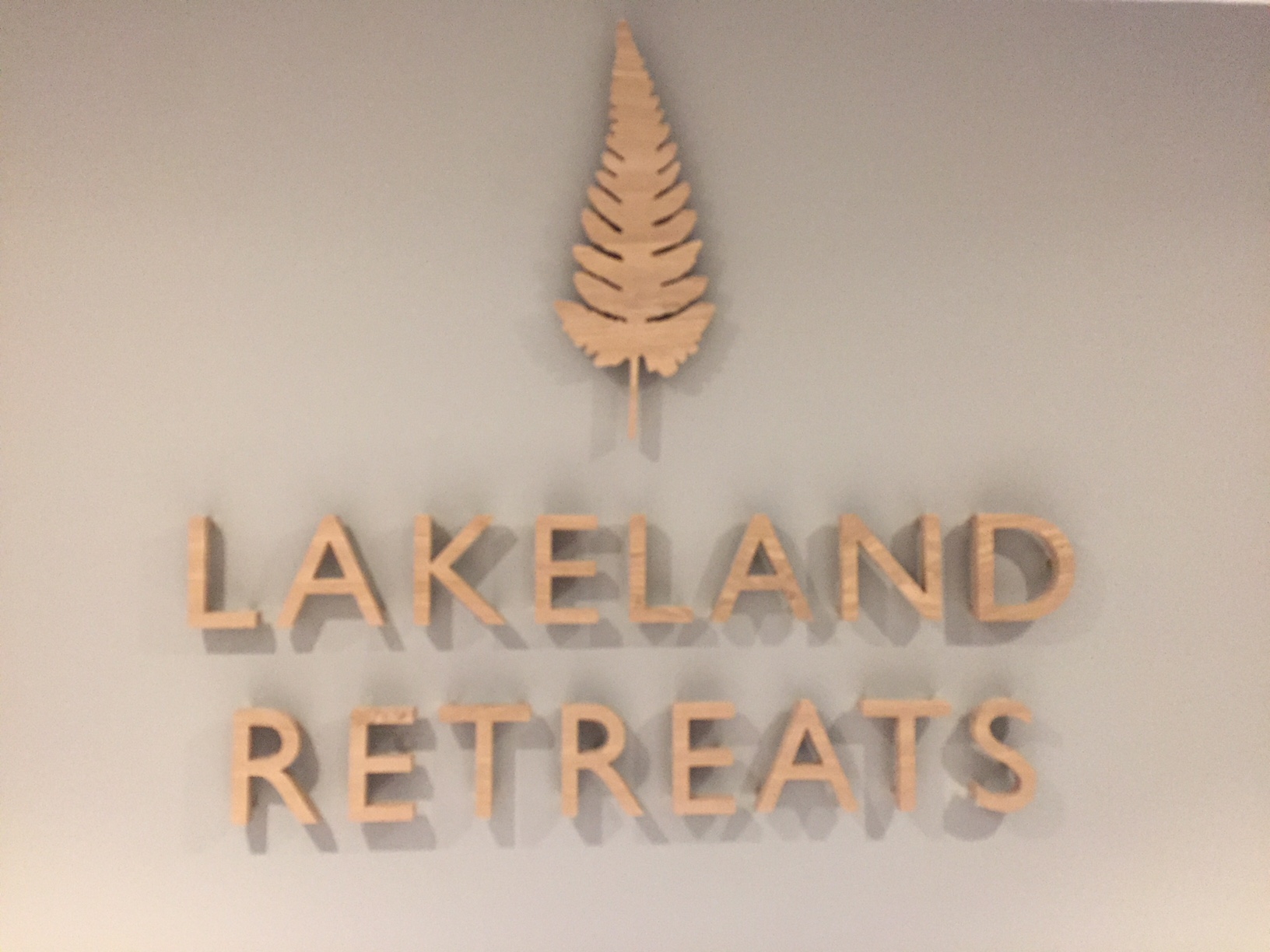 Oak letters on stand-offs